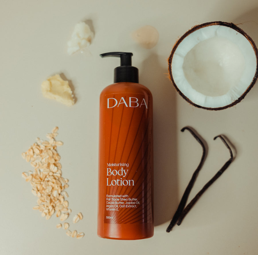 DABA Body Lotion Ingredients Content Image